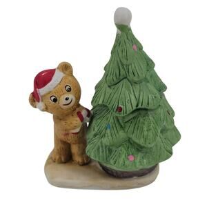 Vintage Votive Candle Holder Fine Porcelain Christmas Carollers 1982 W.A. Taiwan